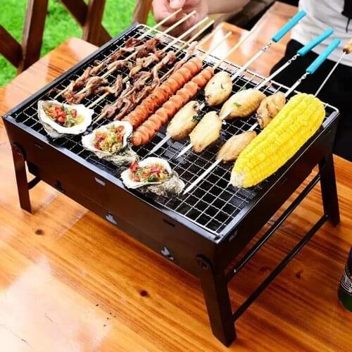 Small Portable Folding Barbecue Charcoal Grill Easy Assemble and Remove Barbecue Cooking Set BBQ Grill