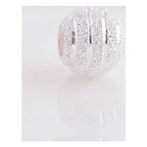 Matte Round 100% Real 925 Sterling Silver Jewellery Girl Friends Free Shipping DIY Simple Design Ball Charms for Jewelry Making