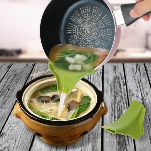 Liquid Flow Nozzle Silicone Soup Funnel Tools Pans Leakproof Tools Cookware Edge Deflector Kitchen Accessories