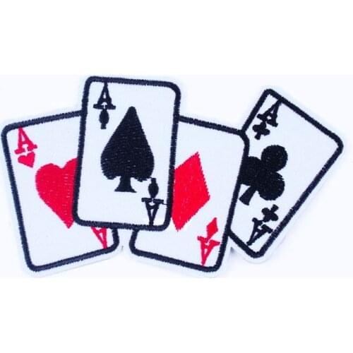 Pulaqi Cartoon Patch Biker Iron On Patches On Clothes Poker Diy Punk Patch Embroidered Patches For Clothing Accessories Sticker