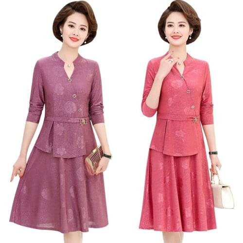 Sexy lady floral dress spring autumn casual vintage dress elegant woman tight red pink dress plus size satin dress with belt