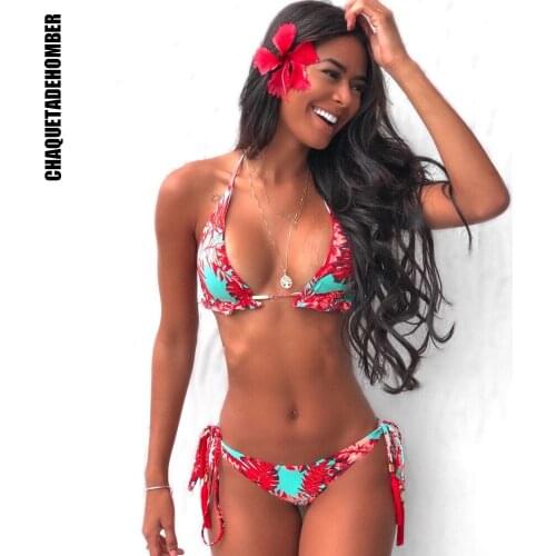 Sexy Bikini Swimwear 2021 Women Print Tassel Swimsuit Bandage Bathing Suits Summer Two-Pieces Brazilian Thong Beachwear Bikini