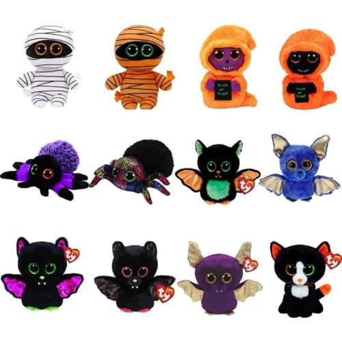 Ty Big Eyes Healing Series Plush Toys Christmas Halloween Ghost Snowman Elk Animal Dolls Children Girl Gift Toys 15cm