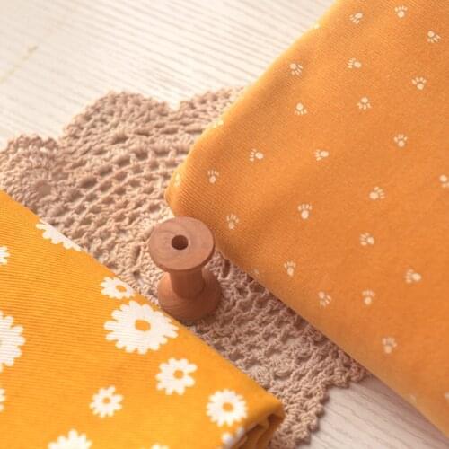 Printed flower corduroy fabric cheongsam Cotton corduory fabric for dress long skirt jacket top fabric