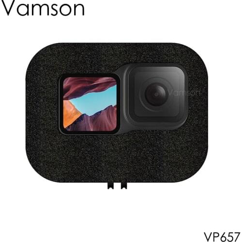 Vamson for GoPro Hero 9 Black Windshield Wind Foam Cover Wind Noise Reduction Windproof Case for Go Pro 9 Accessories VP657