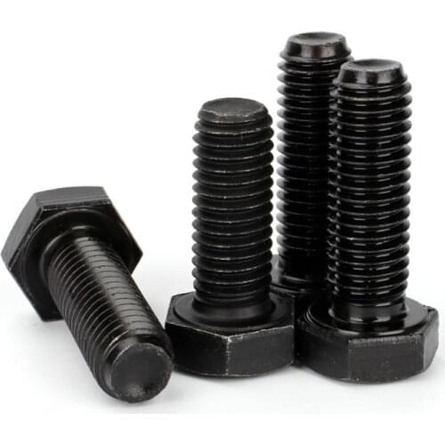 1/5pcs M8 M10 M2 DIN933 Black 304 Stainless Steel External Hex Outside Hexagon Head Cap Screw Bolt Thread Length 16-100mm GB5783