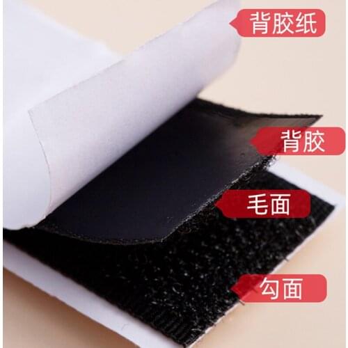 1M Self Adhesive Fastener Tape Nylon Sticker Disks Hook Loop Sewing Adhesive with Glue Black White 16/20/25/30/50mm