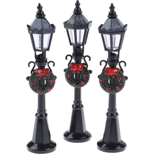 1PC 1/12 Dollhouse Miniature Christmas Park Street Lamp Doll Streetlight Decor Toy Home Decor