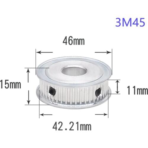 1Pcs AF Type 44-60 Teeth 3M Timing Belt Pulley Slot Width 11mm/16mm Bore 5mm-25mm For 10mm/15mm Belt CNC/Step Motor