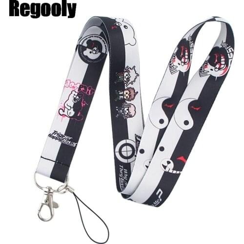 10pcs Danganronpa Hollow Knight Lanyard for Keys Phone Cool Neck Strap Lanyard for Camera Whistle ID Badge Cute webbings