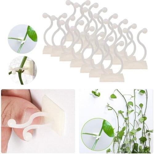 100Pcs Fixture Clip Self-Adhesive Adjustable Plant Climbing Wall Fixing Clip for Home