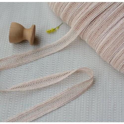 3 Meters 1.7cm High Quality Apricot Pink Flower Lace Trim Crochet Lace Fabric Lace Knit Craft Decoration Fabric