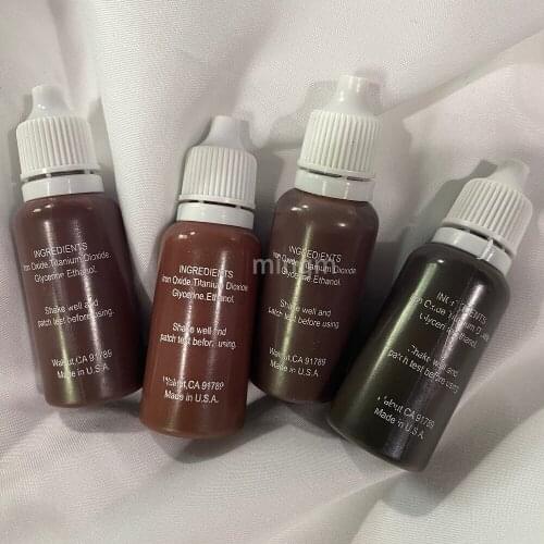 4colors Black Permanent Makeup Micro pigments Set Tattoo Ink Cosmetic Kit For Tattoo Eyebrow Lip Make up Mixed color 15ml