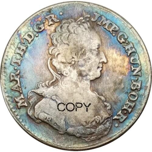 Austrian Netherlands 1/2 Ducaton - Maria Theresia 1754 Brass Plated Silver Copy Coins