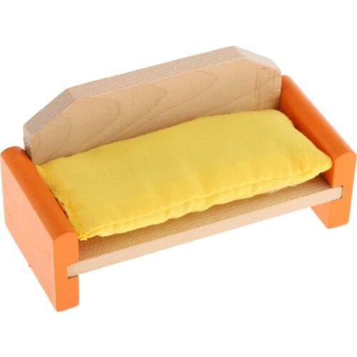 Wood Dolls House Living Room Set Miniature Furniture Kids Child Pretend Play