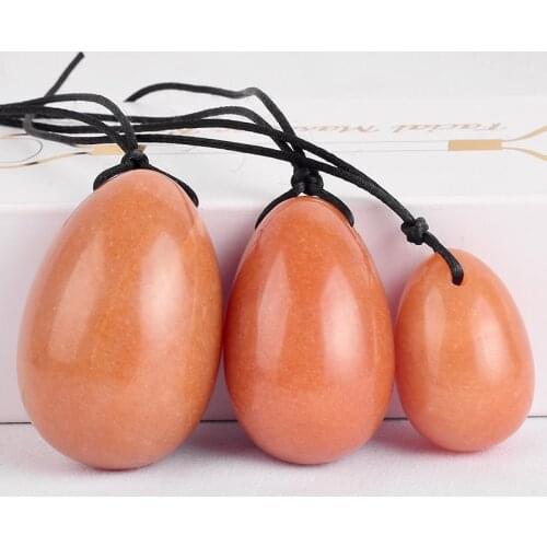 Drill Natural Red Aventurine Jade Yoni Egg Set Crystal Ball for Women Kegel Exercise Pelvic Floor Recovery Massage Physiotherapy