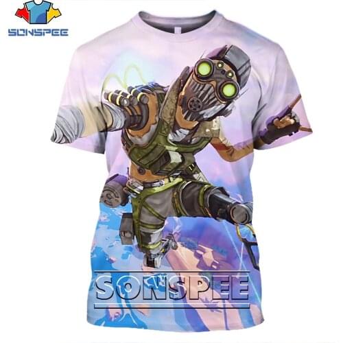 SONSPEE 3D Printing Apex Legends T-shirt Fashion Casual Loose Round Neck Men And Women Strong Trend Punk Personality Street
