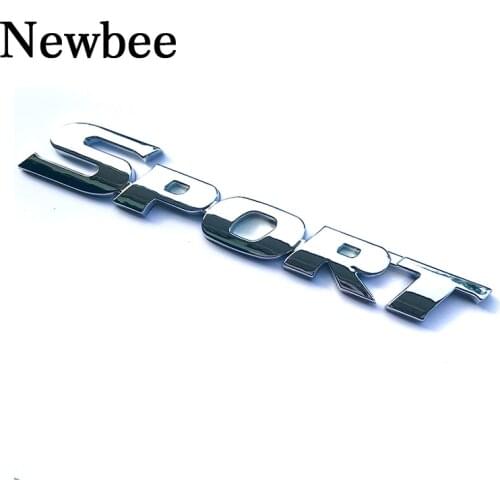 Newbee 3D ABS Chrome SPORT Word Emblem Badge Decal Car Accessories Sticker for Toyota Highlander BMW HONDA VW KIA car Styling