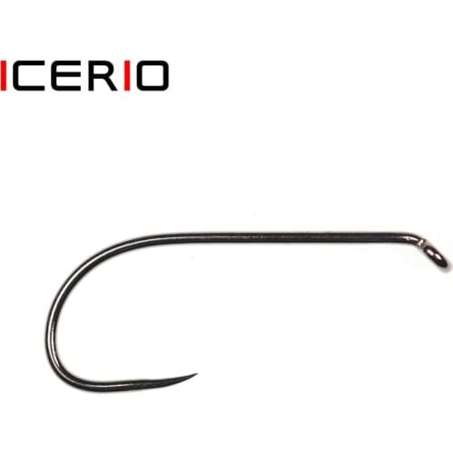 ICERIO 30PCS Long Shank Barbless Streamer Stonefly Bugger Nymph Fly Tying Hook Ultra Sharp High Carbon Steel Trout Hook