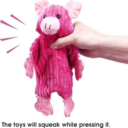 Pet Dog Squeak Toys Cute Animal Shape Toys for Fun With Sound Safety Chew Bite Throw Toy Pig Frog Plush Toy