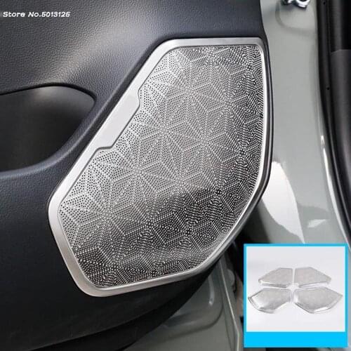 Interior Stereo Audio Speaker Car Side Door Loudspeaker Stereo Bezel Ring Garnish Cover For Toyota RAV4 RAV-4 2019 2020 2021