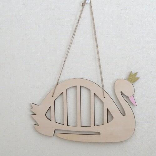 Crown Swan Storage Rack wood Hairclip Hanger Wall Hanging Girls Princess Child room decoration photography Home craft DIY INS