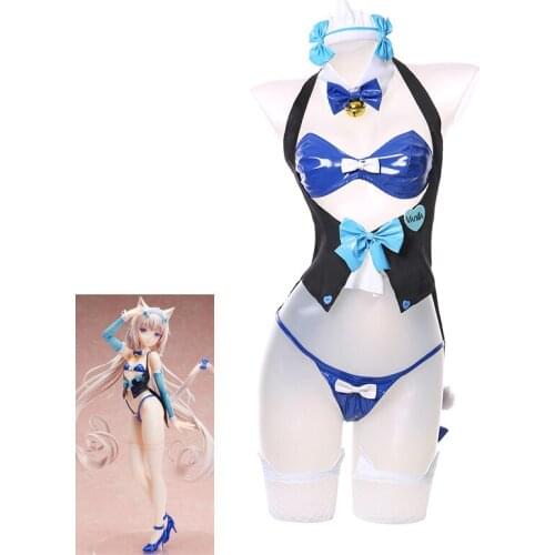 NEKOPARA Cosplay Vanilla Bunny Girl Cat Neko Girl Costume Blue Uniform Sexy Women Figure New Party Halloween Cute Catwomen Dress