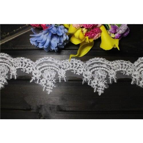 Scalloped edge wedding dress lace ribbon african lace trim lace fabric Alencon laceTrim Bridal Wedding Lace Trim Accessories