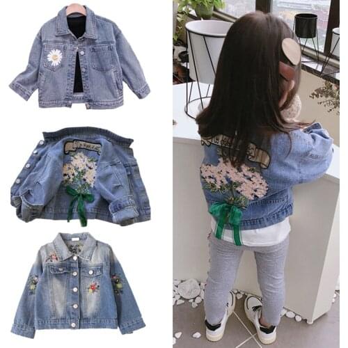 2020 Fashion Denim Jackets Clothes Outwear Girls Kids Autumn Spring Jackets Coat Children Cartoon Print Coat For 2-10T Years