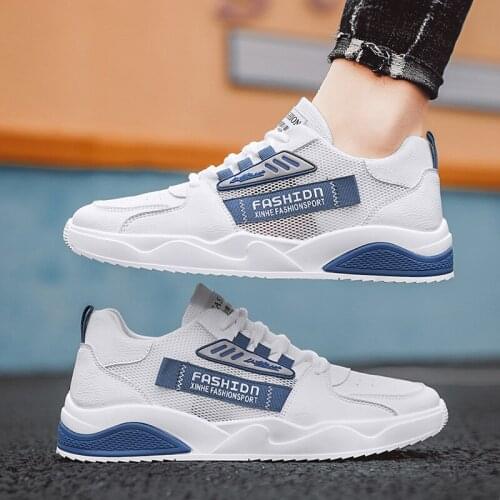 Mesh breathable lace-up mens shoes spring 2021 new trend ins board shoes personality fashion casual sports shoes