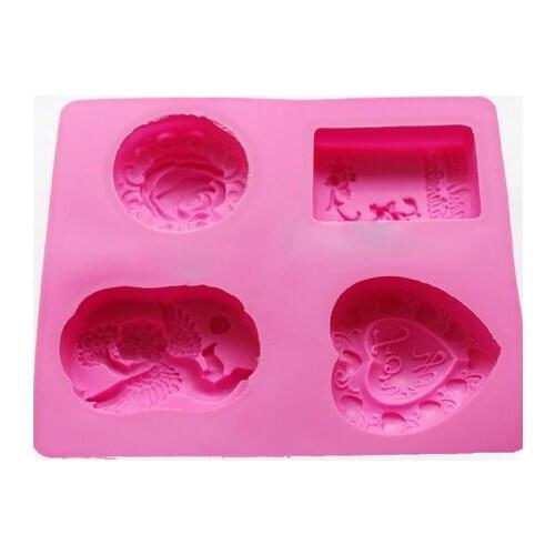 Soap Silicone Mold Candle Making for Homemade 4 Cavities Crafts Hand-size