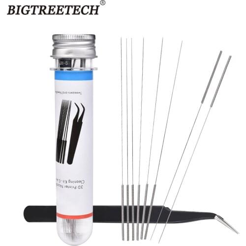 Nozzle Cleaning Needle Kit 0.4MM Drill Bit Tweezer Cleaner Needle Hotend For Reprap MK8 MK10 V6 V5 3D Printer Parts Nozzle