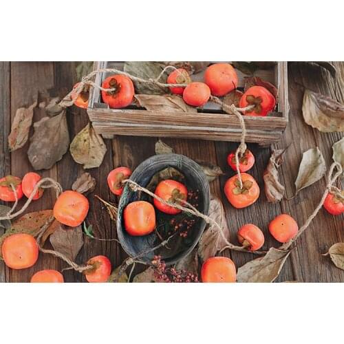 Autumn fruit Persimmon ruyi hanging persimmon branches hanging cream simulation flower decoration newborn photography props