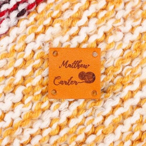 Personalized Tags, Leather Tags, knit labels, Custom Name, Handmade, Personalized Name, Business Name (PB1740)