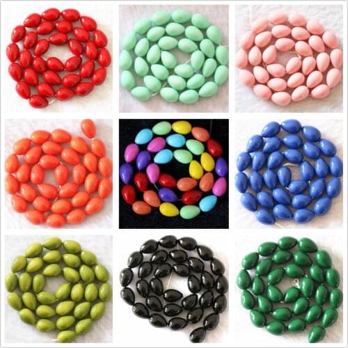 Colorful Glass synthetic Pearl loose bead 5x7mm waterdrop teardrop making diy handmade necklace jewelry accessories 15inch R1