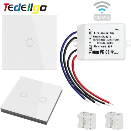 RF Wireless Light Switch Remote Control 220V 10A Wall Touch Switch on Off Relay for Smart Home Automation Ceiling Lamp Led Fan