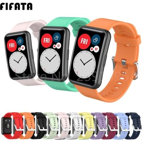 FIFATA Silicone Strap For Huawei Watch Fit Sport Wrist Band Smart Bracelet Replacement Soft Straps For Huawei Fit Watch Correa