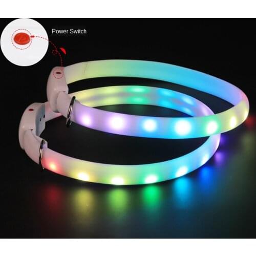 LED Pet Dog Collar, Night Safety Flashing Glow In The Dark Dog Leash, Dogs Luminous Fluorescent Collars Pet Supplies