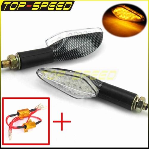 12V LED Amber Motorcycle Turn Signal Indicator Light Blinker For Honda Kawasaki Yamaha Ducati ZX6RR 10mm Mount Bolt
