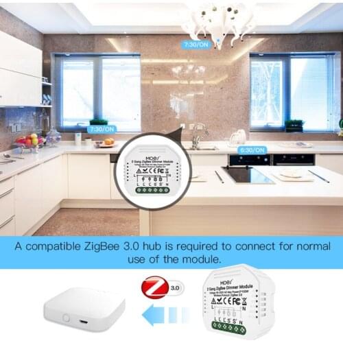 Zigbee Smart Dimmer Module DIY Mini Switch 2 Gang Switch Timing Smartlife/Tuya APP Voice Remote control With Alexa Google Home