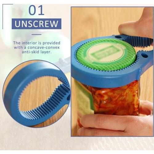 3-in-1 Universal Opener with 3 flexible Can handle Easy Grip Bottle Opener Twist Off Lid Quick Opening all kinds bottles jars