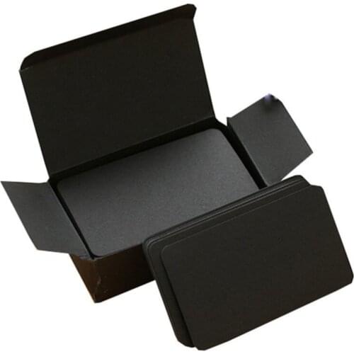 XRHYY 100pcs Double-sided Blank Kraft Paper Card Black Word Message Cards Small Label Bookmarks Card Wedding Party Festival Gift