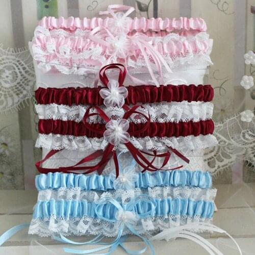 Womens Sexy Lingerie Garter Stocking Lace Garter Belt Legs Ring Harness Women Belts Bow Wedding Bridal Garter White Red