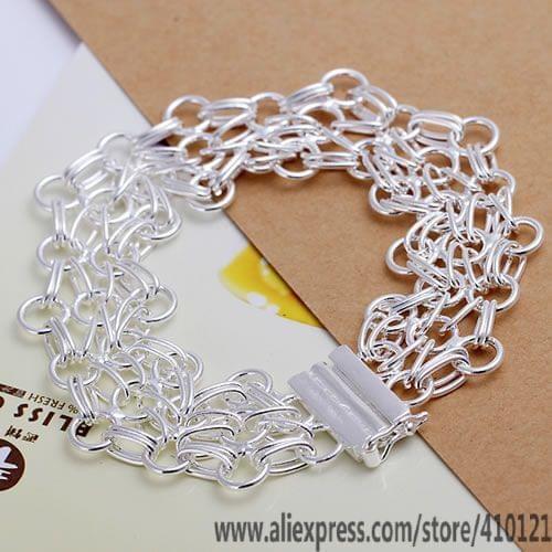 DT-H013 Hot Sale Bridal 925 Sterling Silver Jewelry for Women,Wholesale Christmas Gift Charm Fashion Web Ladder Bracelets