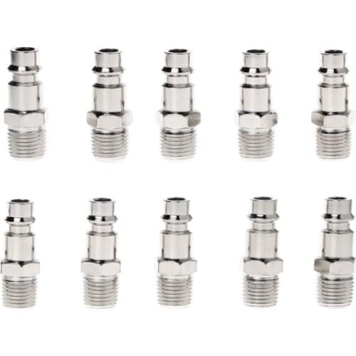 1pcs Euro Air Line Hose Fitting Air Compressor Connector Quick Release Coupler Plug Socket Connector 1/4Inch BSP Male Thread