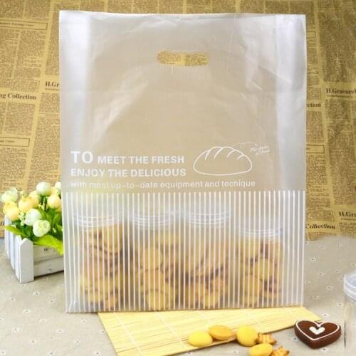 100pcs Free shipping Bakery bread bags Plastic takeaway Baked goods Bags Toast bread bag Cracker snacks storage