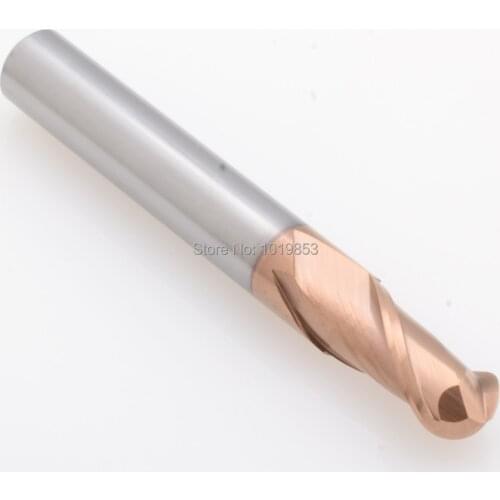 2pcs SLONS for 55HRC R4X8X60L or R5X10X75 or R6X12X75 CNC milling cutter solid carbide BALL NOSE tungsten end mill for steel or