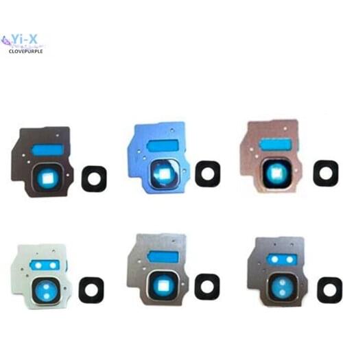 20pcs/lot For Samsung Galaxy S8 plus g955 Back Camera Holder Frame + glass Lens with Adhesive sticker