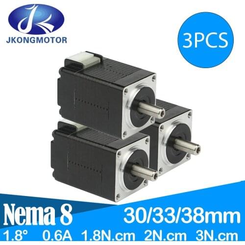 3PCS/SET Mini Nema 8 Stepper Motor 1.8degree 20-motor 1.8N.cm 2N.cm 3N.cm 4 lead stepper motor for 3D Printer Printing XYZ