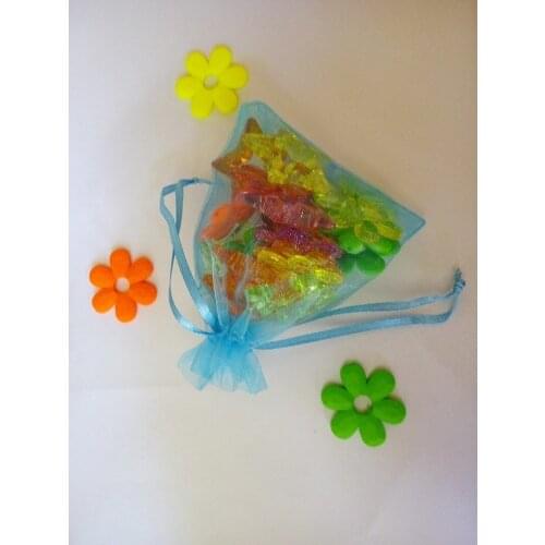 30*40cm 500pcs Organza Bag Lake Blue Drawstring bag jewelry packaging bags for tea/gift/food small transparent pouch Yarn bag
